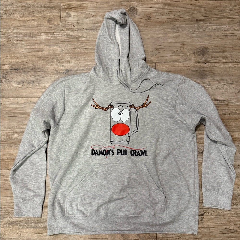 Delta Gray Hoodie with Reindeer Graphic (Vampire Diaries)